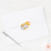 Flaming Dice Ronde Sticker (Envelop)
