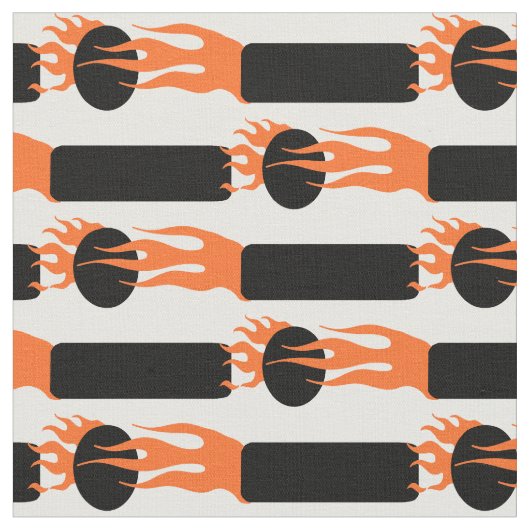 Flaming Dit en Dah Ham Radio Fabric Stof (Close Up)