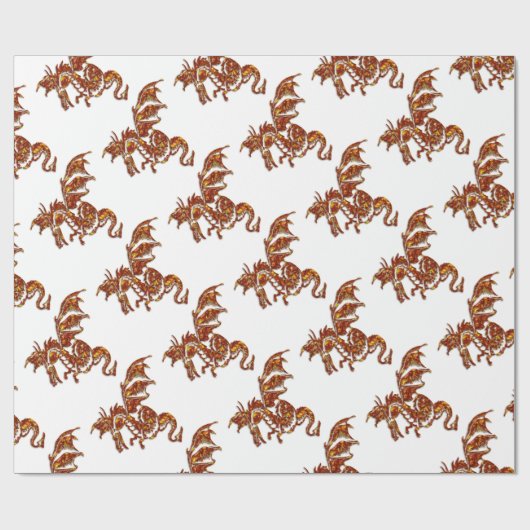 Flaming Dragon Cadeaupapier (Vlak)