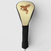 Flaming Dragon Gold Golfheadcover (Voorkant)