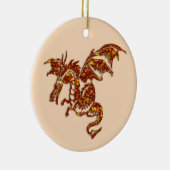 Flaming Dragon Keramisch Ornament (Rechts)