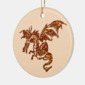Flaming Dragon Keramisch Ornament (Links)