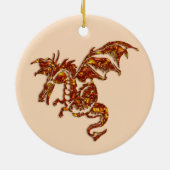 Flaming Dragon Keramisch Ornament (Achterkant)