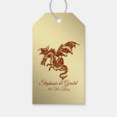 Flaming Dragon op Gold Personal Cadeaulabel (Voorkant)