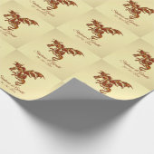 Flaming Dragon op Gold Personal Cadeaupapier (Hoek)