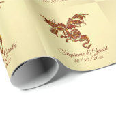 Flaming Dragon op Gold Personal Cadeaupapier (Rol Hoek)
