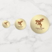 Flaming Dragon op Gold Personal Confetti (Achterkanten)