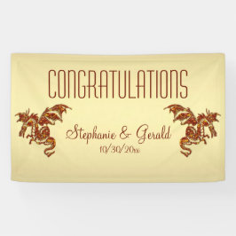 Flaming Dragon op Gold Personal Spandoek