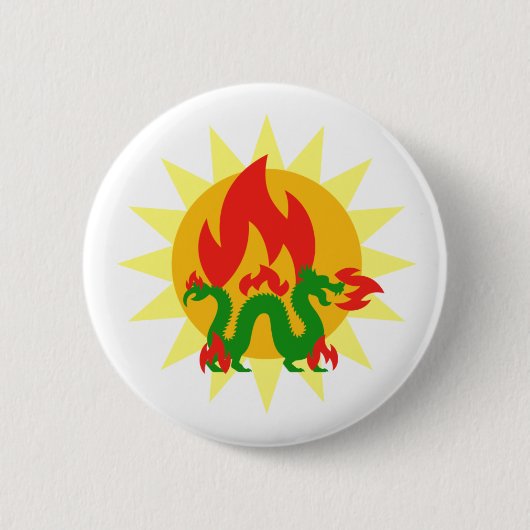 Flaming Dragon Ronde Button 5,7 Cm (Voorkant)