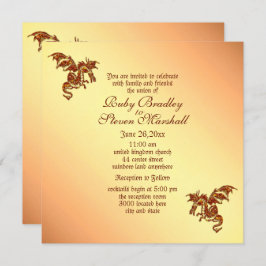 Flaming Dragon Titian Fantasy Wedding Theme Kaart
