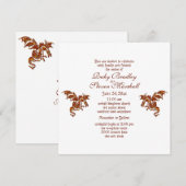 Flaming Dragon White Fantasy Wedding Theme Kaart (Voorkant / Achterkant)