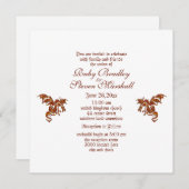 Flaming Dragon White Fantasy Wedding Theme Kaart (Voorkant / Achterkant)