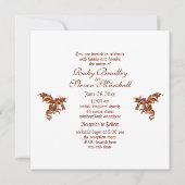 Flaming Dragon White Fantasy Wedding Theme Kaart (Voorkant)