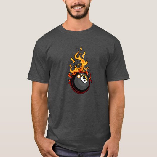 Flaming Eight Ball Billiards T-Shirt (Voorkant)