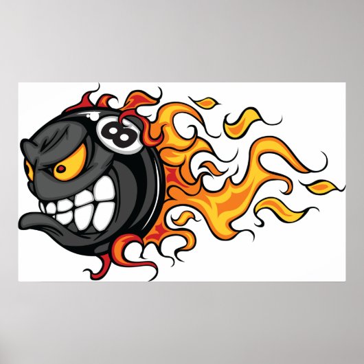 Flaming Eight Ball Poster (Voorkant)
