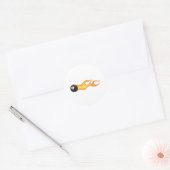 Flaming Eight Ball Ronde Sticker (Envelop)