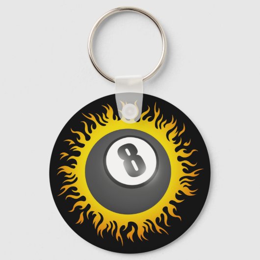 Flaming Eight Ball Sleutelhanger (Voorkant)
