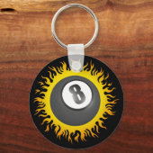 Flaming Eight Ball Sleutelhanger (Voorkant)