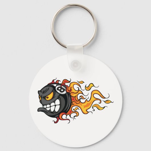 Flaming Eight Ball Sleutelhanger (Voorkant)
