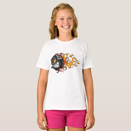 Flaming Eight Ball T-shirt (Voorkant volledig)