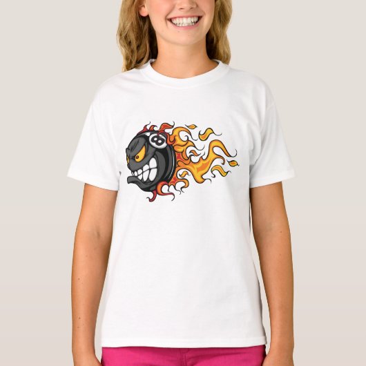 Flaming Eight Ball T-shirt (Voorkant)