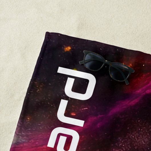 Flaming Electric Guitar Strandlaken (In situ)