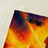 Flaming Electric Guitar Strandlaken (In situ)