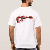 Flaming Electric Guitar T-Shirt | Rock Music Flame (Achterkant)