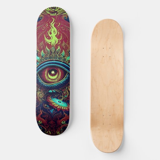 Flaming Eye Persoonlijk Skateboard (Voorkant)