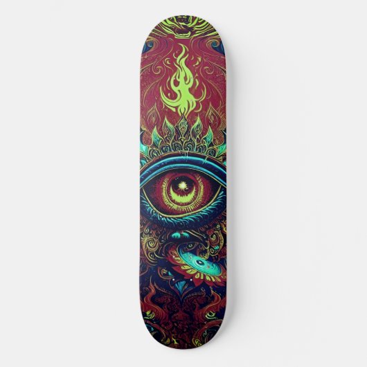 Flaming Eye Persoonlijk Skateboard (Voorkant)