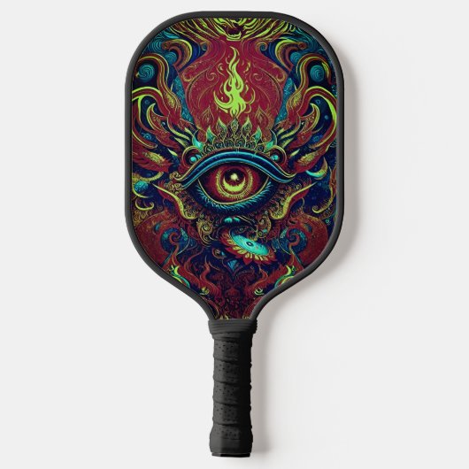 Flaming Eye Spirituele Pickleball Paddle (Achterkant)