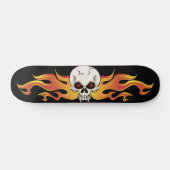 Flaming Fanged Skull Schaats Skateboard (Horizontaal)