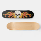 Flaming Fanged Skull Schaats Skateboard (Horizontaal)