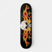 Flaming Fanged Skull Schaats Skateboard (Voorkant)