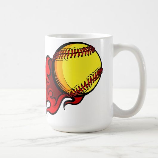 Flaming Fastpitch Softball Coffee Mok (Rechts)