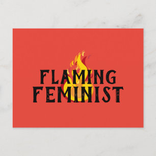 Flaming Feminist RBG Feminisme Flames 20 Base Desi Briefkaart