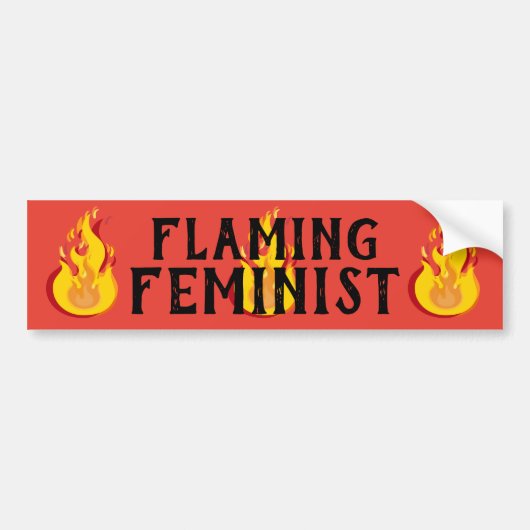 Flaming Feminist RBG Feminisme Flames 20 Bumpersticker (Voorkant)