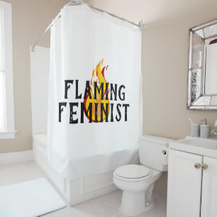 Flaming Feminist RBG Feminisme Flames 20 Douchegordijn
