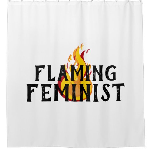 Flaming Feminist RBG Feminisme Flames 20 Douchegordijn (Voorkant)