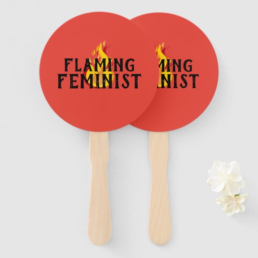 Flaming Feminist RBG Feminisme Flames 20 Handwaaier (Voorkant en achterkant)