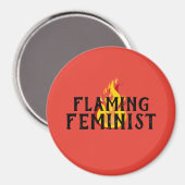Flaming Feminist RBG Feminisme Flames 20 Magneet (Voorkant / Achterkant)