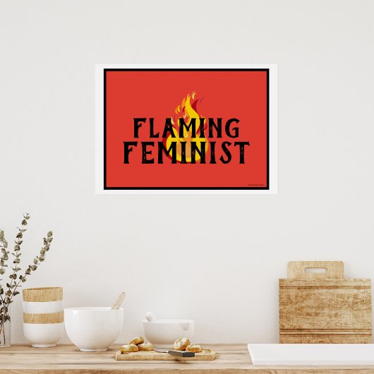 Flaming Feminist RBG Feminisme Flames 20 Poster (Keuken)