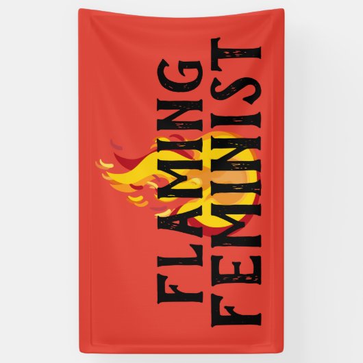 Flaming Feminist RBG Feminisme Flames 20 Spandoek (Verticaal)