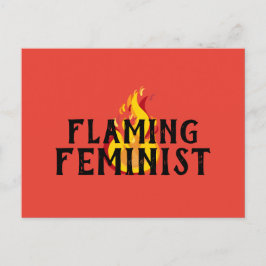 Flaming Feminist RBG Feminisme Flames 20 WM Briefkaart