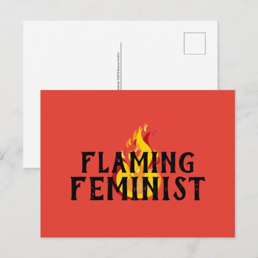 Flaming Feminist RBG Feminisme Flames 20 WM Briefkaart (Voorkant / Achterkant)