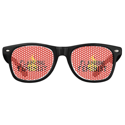 Flaming Feminist RBG Feminisme Flames Retro Zonnebril (Voorkant)
