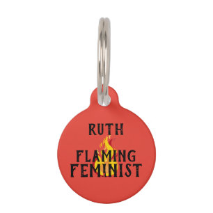 Flaming Feminist RBG Ginsburg Feminisme Flames 20 Huisdierpenning