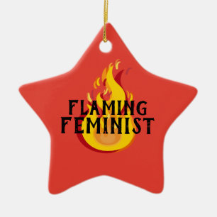 Flaming Feminist RBG Ginsburg Feminisme Flames 20 Keramisch Ornament