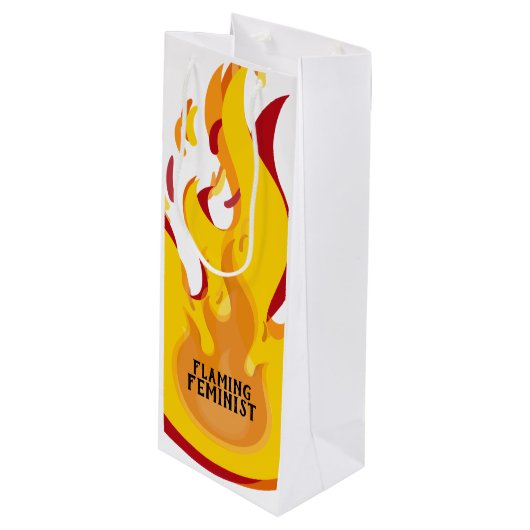Flaming Feminist RBG Ginsburg Feminisme Flames 20 Wijn Cadeautas (Voorkant Gekanteld)