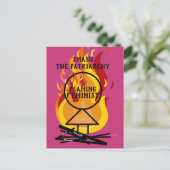 Flaming feminist Smash the Patriarchy 15 Briefkaart (Staand voorkant)